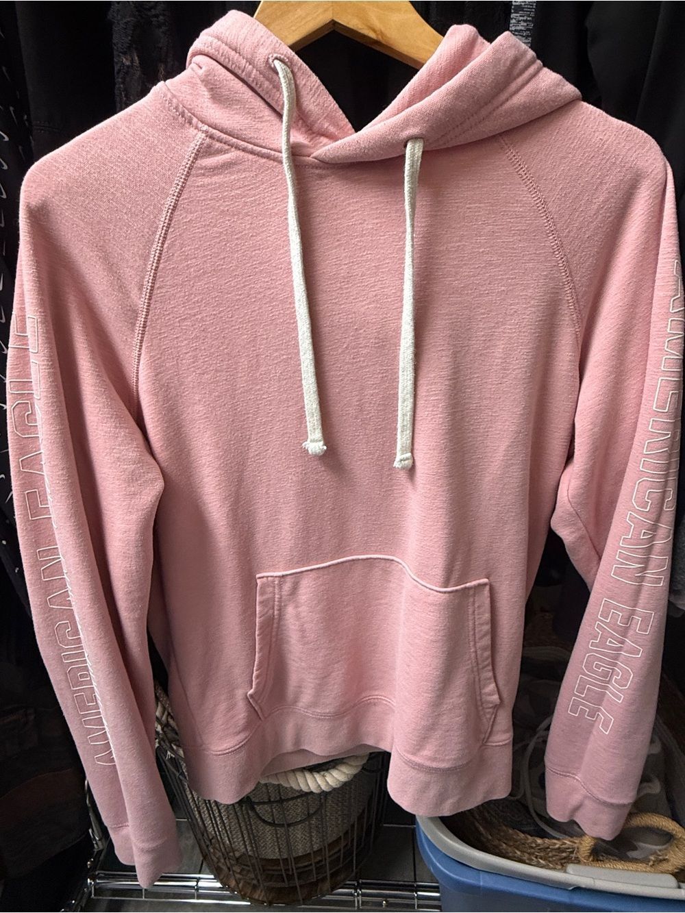 American Eagle Outfitters Light Pink Pullover Hoodie, small